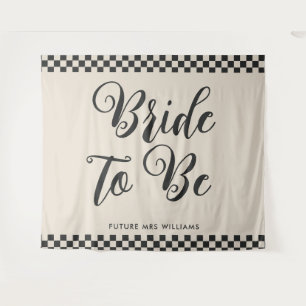Retro Mod bride to be Bridal Shower Backdrop Tapestry