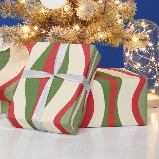 Retro Mod Christmas Hourglass Abstract Pattern Wrapping Paper (Holidays)