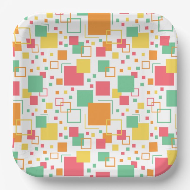 Retro Mod Citrus Paper Plate (Front)