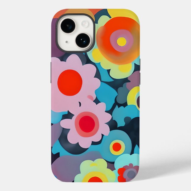 Retro mod flowers  Case-Mate iPhone case (Back)