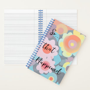 Retro mod flowers custom journal