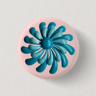 Retro MOD Flowers - Floral Summer Present Decor 3 Cm Round Badge