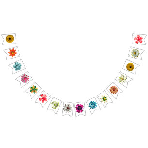 Retro MOD Flowers Spring Summer Garden Wedding Bunting