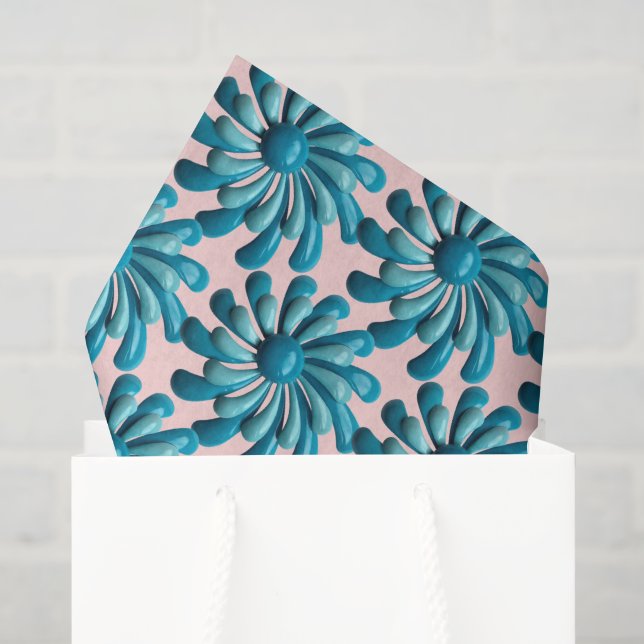 Retro MOD Flowers - Spring Summer Garden Wedding Tissue Paper (Gift Bag)