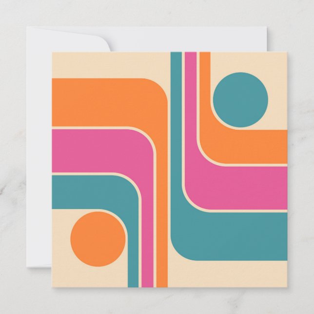 Retro Mod Geometric Design Invitation (Front)