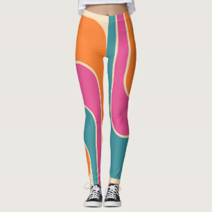 Retro Mod Geometric Design Leggings