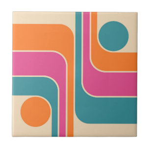 Retro Mod Geometric Design Tile