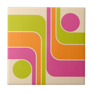 Retro Mod Geometric Design Tile