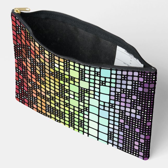 Retro Mod Geometric Groovy Funky Neurogender Pride Accessory Pouch (Open)