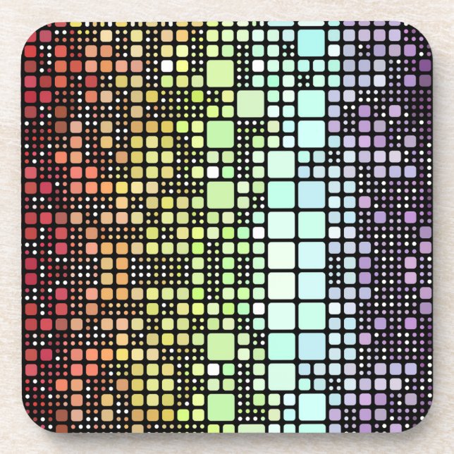 Retro Mod Geometric Groovy Funky Neurogender Pride Coaster (Front)