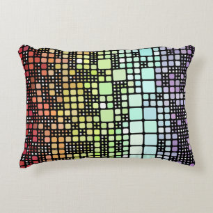 Retro Mod Geometric Groovy Funky Neurogender Pride Decorative Cushion