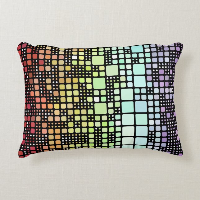 Retro Mod Geometric Groovy Funky Neurogender Pride Decorative Cushion (Front)