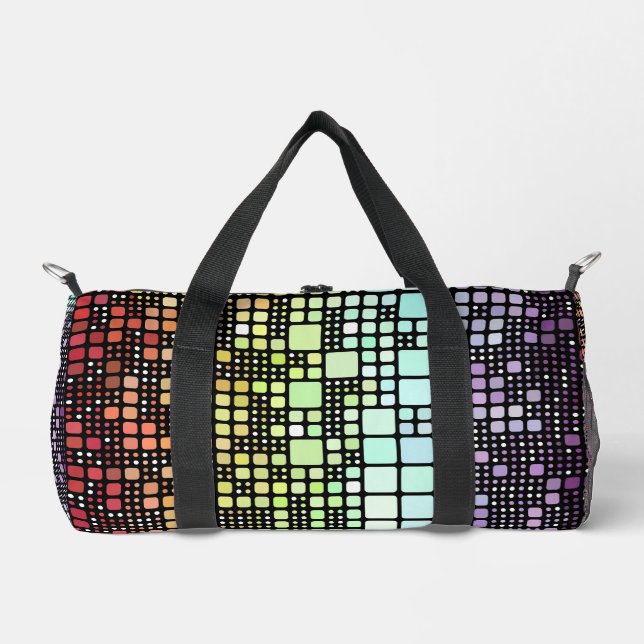 Retro Mod Geometric Groovy Funky Neurogender Pride Duffle Bag (Front)
