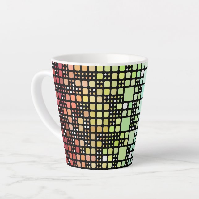Retro Mod Geometric Groovy Funky Neurogender Pride Latte Mug (Left Angle)