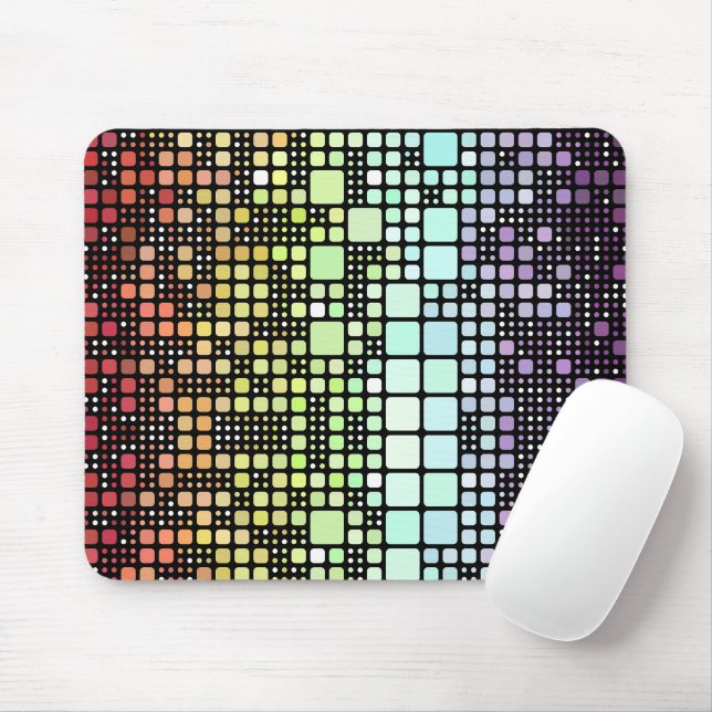 Retro Mod Geometric Groovy Funky Neurogender Pride Mouse Mat (With Mouse)