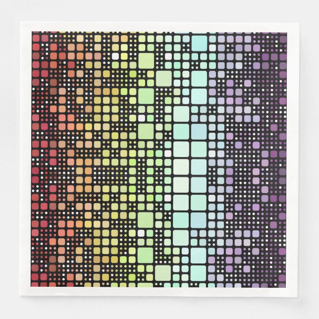 Retro Mod Geometric Groovy Funky Neurogender Pride Napkin (Front)