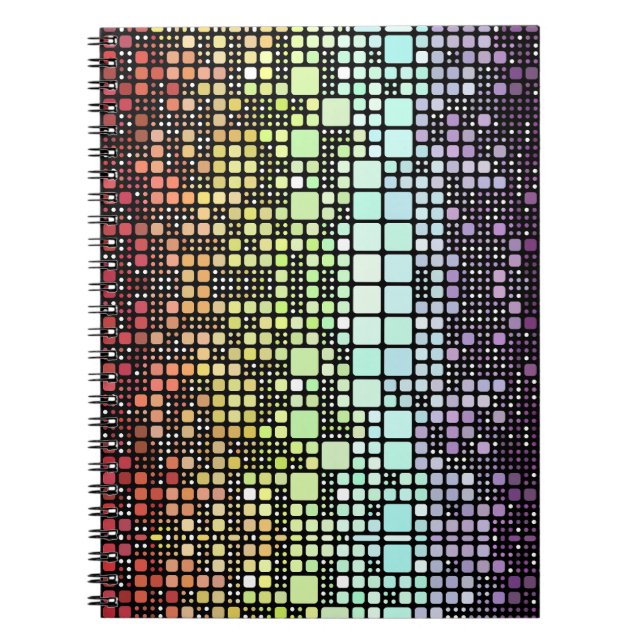 Retro Mod Geometric Groovy Funky Neurogender Pride Notebook (Front)