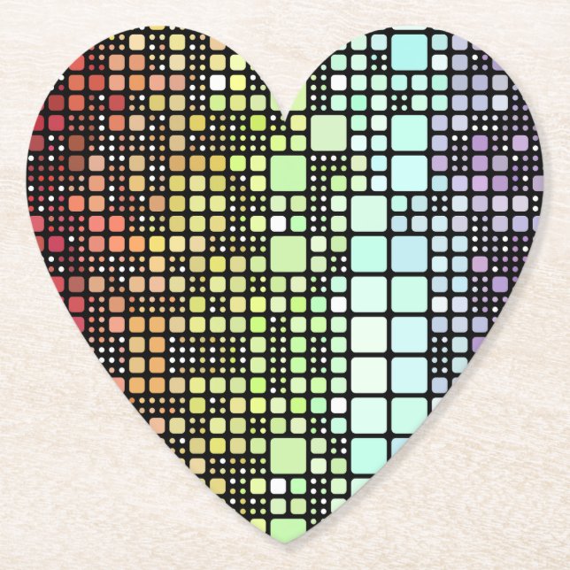 Retro Mod Geometric Groovy Funky Neurogender Pride Paper Coaster (Front)