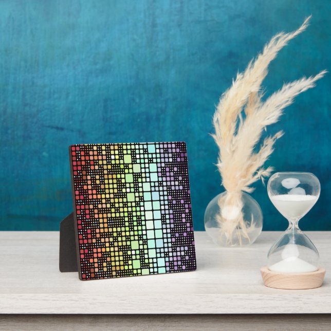 Retro Mod Geometric Groovy Funky Neurogender Pride Plaque (Insitu)