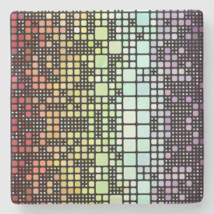 Retro Mod Geometric Groovy Funky Neurogender Pride Stone Coaster