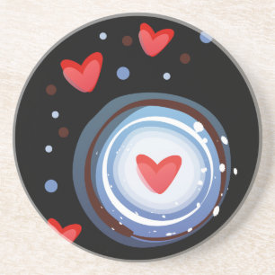 Retro Mod Love Circle Coaster