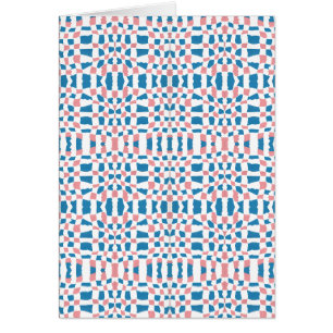 Retro Mod Pink Blue Chequerboard Abstract