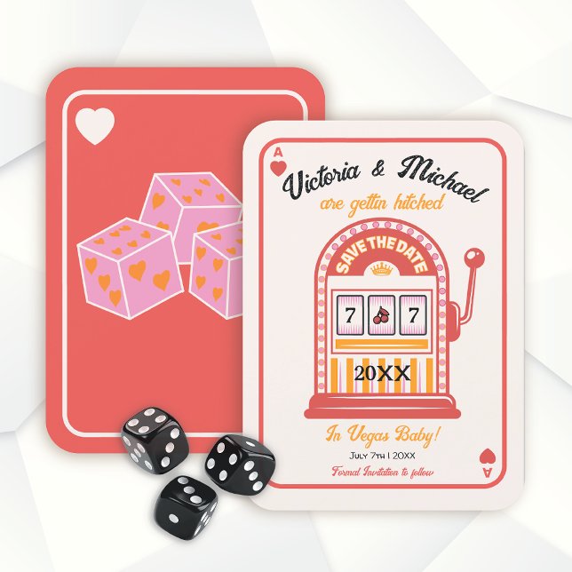Retro Mod Save the Date Slot Machine Wedding Invitation (Creator Uploaded)