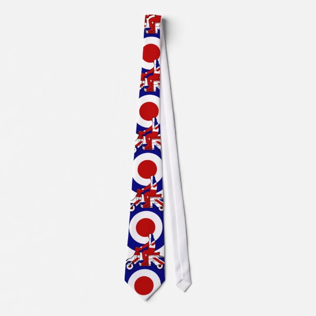 Retro Mod Scooter Boy UK Tie (Front)