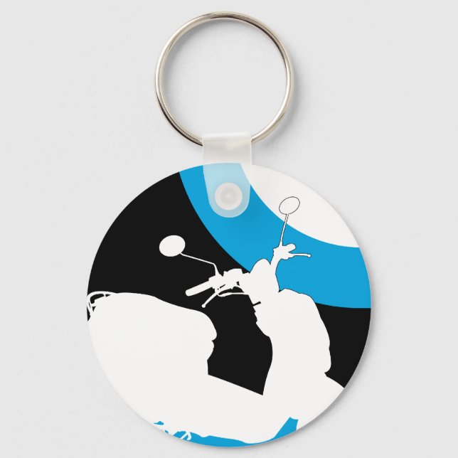 Retro Mod Scooter Keychain (Front)