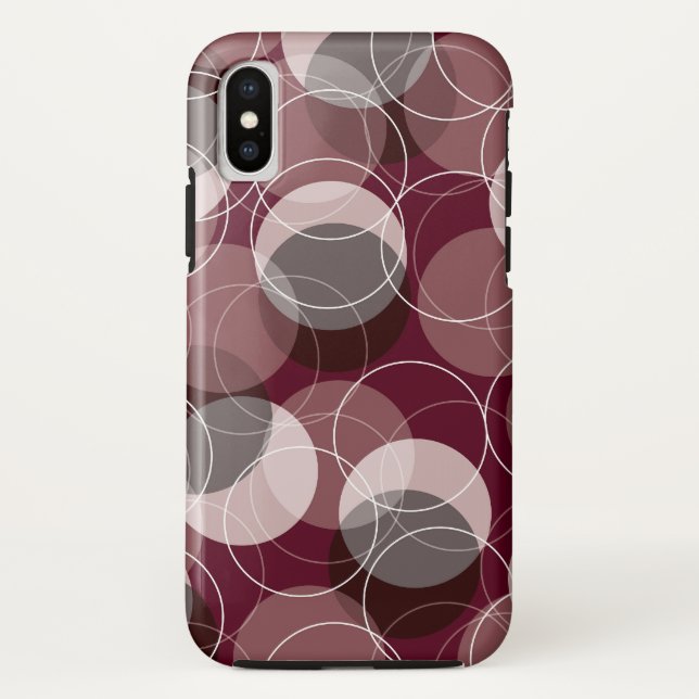 Retro Mod Skinny Rings Red Pattern Art Phone Case (Back)