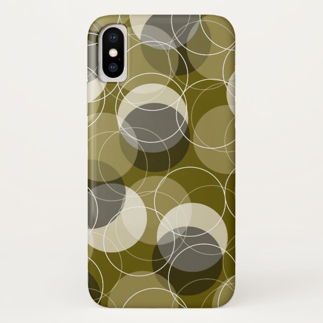 Retro Mod Skinny Rings Yellow Pattern Phone Case (Back)