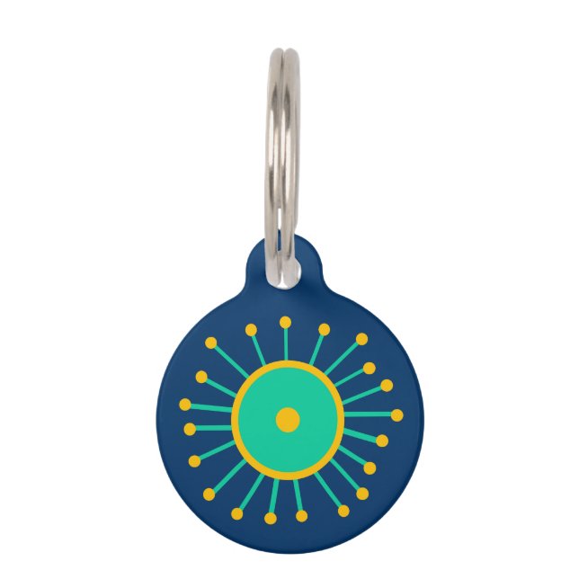 Retro Mod Starburst Pet Tag (Front)