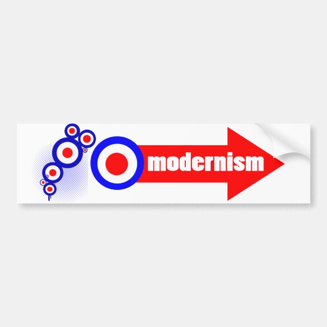 Retro Mod Target Art Bumper Sticker (Front)