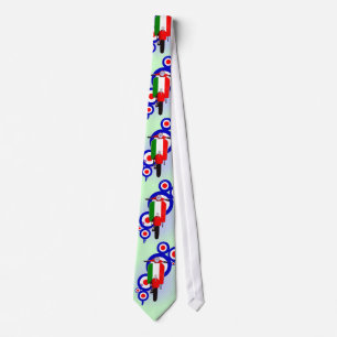 Retro Mod Target Art with Italian scooter Tie