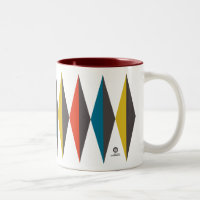 Retro Mod Thermos RedBlueYellow on White