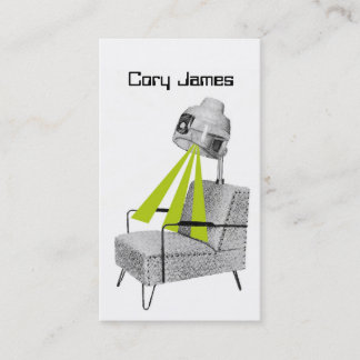 Retro Mod Vintage Dryer Hairstylist Business Card