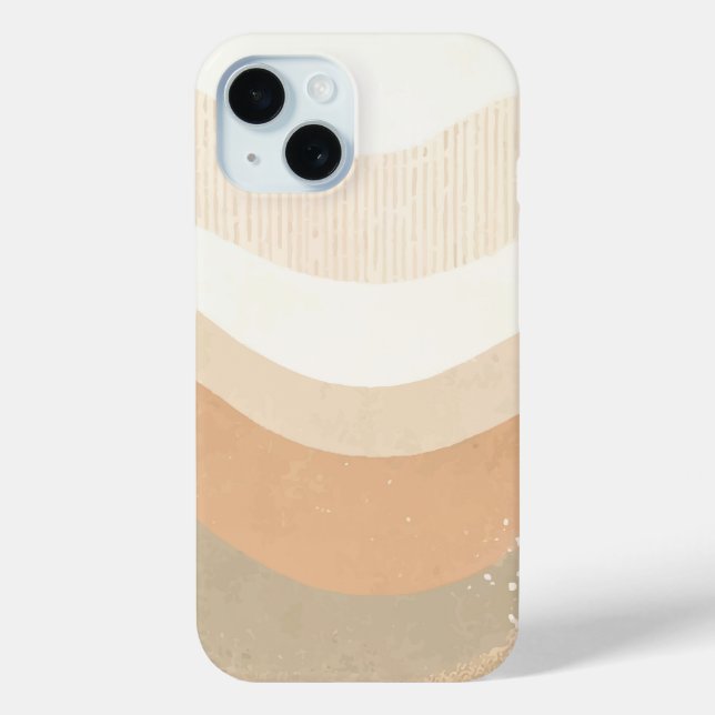 Retro Mod Waves Earthy Neutral Design Case-Mate iPhone Case (Back)