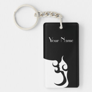 Retro Mod Woman Key Ring