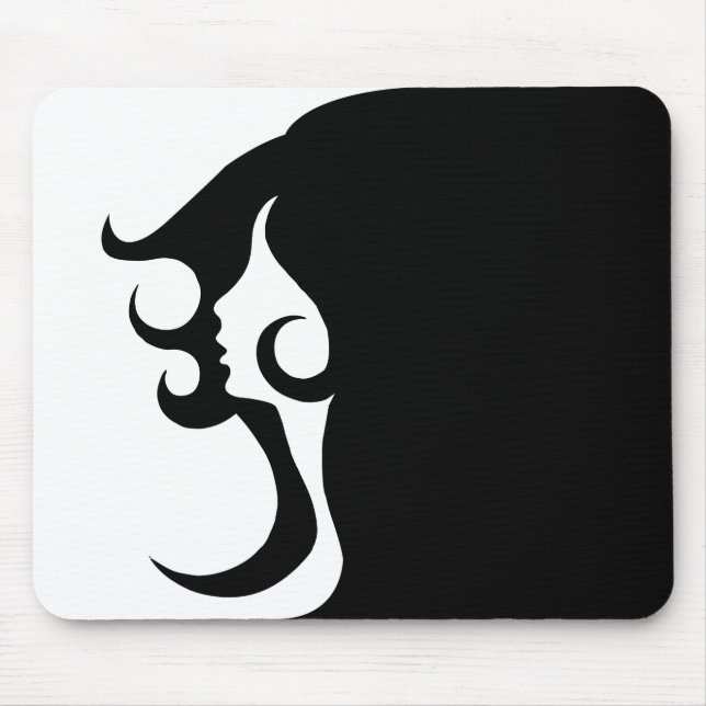 Retro Mod Woman Mouse Mat (Front)