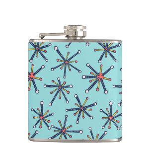 Retro Modern Abstract Biology Pattern Hip Flask