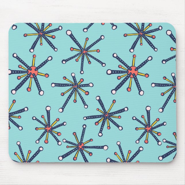Retro Modern Abstract Biology Pattern Mouse Mat (Front)