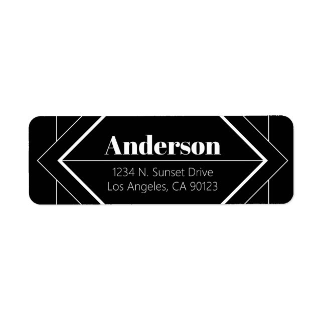 Retro-Modern Art Deco | Black & White Address  (Front)