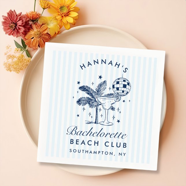 Retro Modern Bachelorette Grey Paper Napkins (Creator Uploaded)