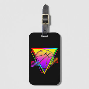 Retro Modern Basketball Ball Luggage Tag