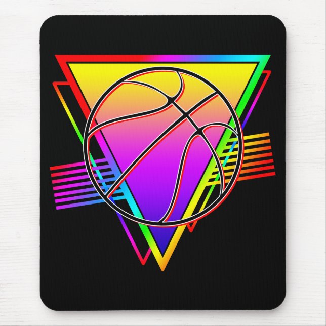 Retro Modern Basketball Ball Mouse Mat (Front)