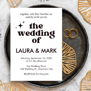Retro Modern Black Bold & Chic Wedding Invitation