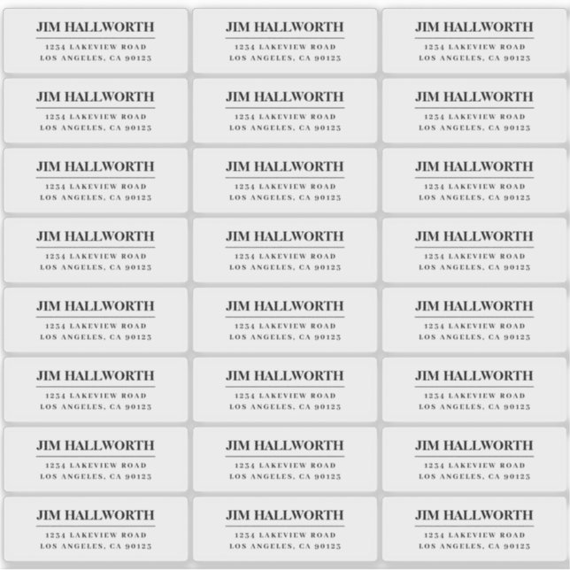 Retro-Modern Black & White Return Address (Front)