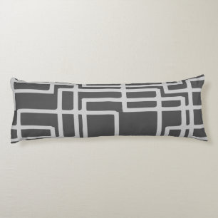 Retro Modern Blanched Slate Squares On Storm Grey Body Cushion