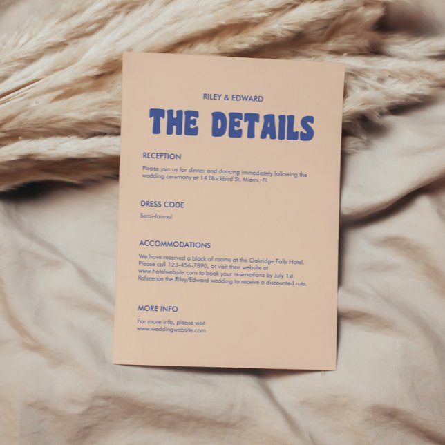 Retro Modern Bold Typography Wedding Details Enclosure Card (Creator Uploaded)