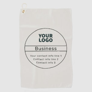 Retro-Modern Business or Brand Contact info Golf Towel